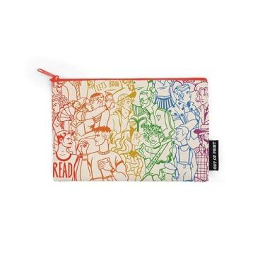 Imagem de Out of Print Bolsa com zíper com tema literário e de livro para amantes de livros, leitores e bibliófilos, Leitores de arco-íris, One Size