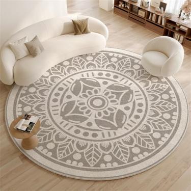 Imagem de HJZSZX Tapete redondo retrô leve para sala de estar, sofá, quarto, cabeceira, tapete antiderrapante, FYR, 05, 160 x 160 cm