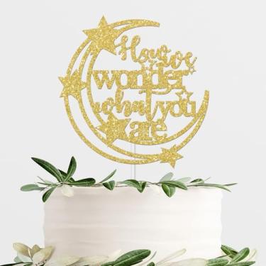 Imagem de ShuanQ How We Wonder What You Are Cake Topper - Decoração de bolo de festa de chá de bebê - Decoração de festa de revelação de gênero - Escolhas de bolo de festa de anúncio de bebê - Artigos de festa