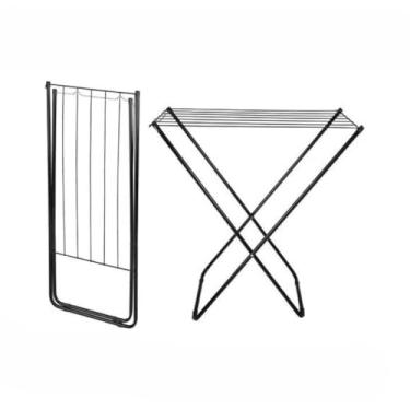 Imagem de Varal De Chão INOX Reforçado Com Abas Retrátil(SEM ABAS PRETO)