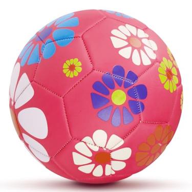 Imagem de Bola de futebol tamanho 3 – Bola de futebol para meninas tamanho 3, bola de futebol rosa, crianças de 4 a 6 a 8 anos ao ar livre bola de treinamento esportivo recreação bola de brincar para crianças