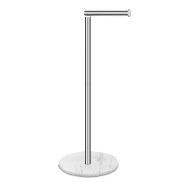 Imagem de Tabhoukit Suporte de papel higiênico com base de mármore, base de pedra natural independente, armazenamento de papel de seda com reserva, espaço prateado, banheiro, 4 rolos, suporte para