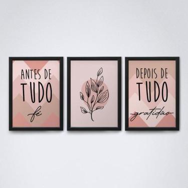 Imagem de Quadro Decorativo Fé e Gratidão Preto A4 20x30cm