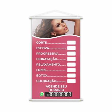 Imagem de Banner Salão De Beleza Cabeleireiro Corte Escova 80X50Cm