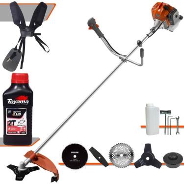 Imagem de Roçadeira Multifuncional Tekna RL520ACG2 À Gasolina 52cc 2HP 13.000rpm Com Carretel de Nylon + Kit 4 Lâminas de Corte + ÓLEO TOYAMA FG50 2 Tempos