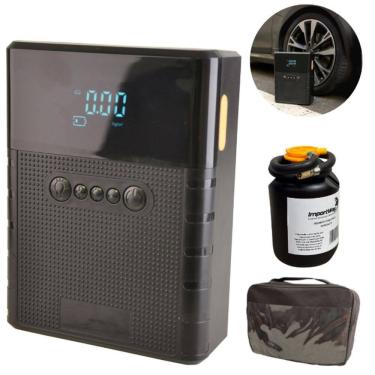 Imagem de Auxiliar Partida Portátil 8000mAh Veicular 4 em 1 Compressor Ar Lanterna Selante Importway Iwmca007