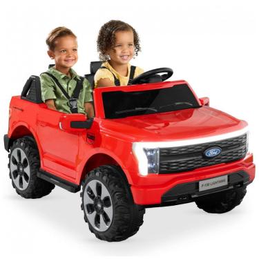 Imagem de Carro Elétrico Infantil Licenciado Best Choice Products Ford F-150 Lightning 24V Vermelho, 2 Lugares, com Controle Remoto e Bluetooth