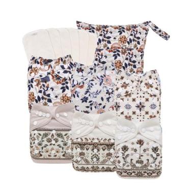 Imagem de Conjunto de fraldas de pano Babygoal Boho, pacote com 13 unidades, lav