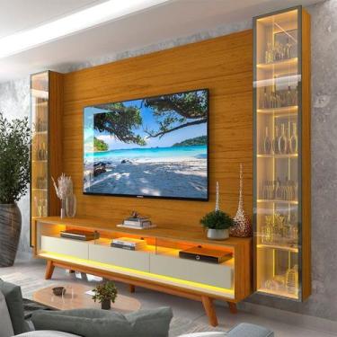 Imagem de Rack com Painel para TV até 84 Polegadas com LED 100% MDF 293cmx238cm 