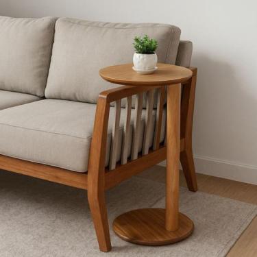 Imagem de Mesa De Apoio Lateral Para Sofá Com Vidro 35cm Servia - Casa Uai, Lami