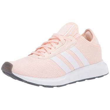 Imagem de adidas Originals Swift Essential Tênis feminino, cor rosa/branco/prata, 34, Matiz rosa/branco/prata, 34