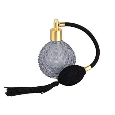 Imagem de Topvane Frasco de perfume de cristal de 100 ml com borlas longas, bomba atomizadora, garrafas de vidro recarregáveis nº 1. (preto)