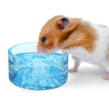 Imagem de Niteangel Potes de Água e Alimentação de Hamster – Tigelas de Vidro para Animais Pequenos para Hamsters Sírios, Gerbils e Outros Animais de Estimação Pequenos de Tamanho Similar (Azul Claro)