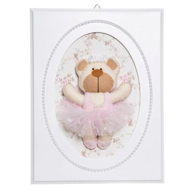 Imagem de Quadrinho Balé Pérolas Ursa Bailarina Quarto Bebê Infantil
