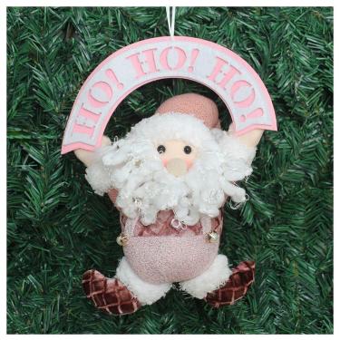 Imagem de Guirlanda Natalina Enfeite De Porta Papai Noel Rosa 25cm