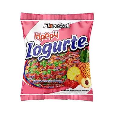 Imagem de Bala Mastigavel Happy Iogurte Morango Florestal 500G