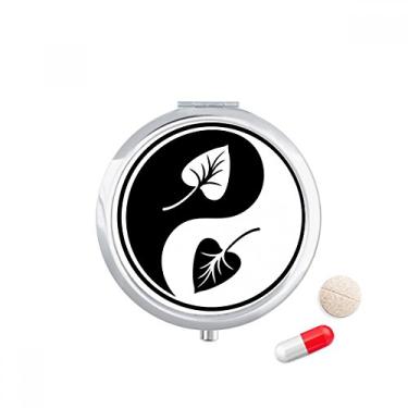 Imagem de Budista Budista Preto Branco Yin-yang Estojo de comprimidos para viagem Caixa de armazenamento de medicamentos dispensador de medicamentos, espelho para presente