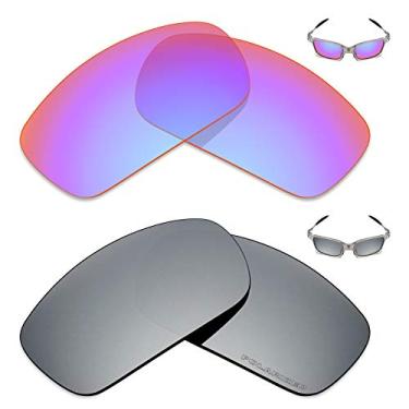 Imagem de Mryok+ 2 pares de lentes polarizadas de substituição para óculos de sol Oakley X Squared – Rosa cobalto/titânio prata