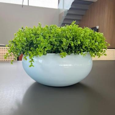 Imagem de Arranjo Grande Centro de Mesa Vaso Branco com Verdinho