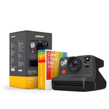 Imagem de Polaroid Câmera instantânea tipo I Now 2ª geração + pacote de filme - agora câmera preta + 16 fotos coloridas (6248) - preta