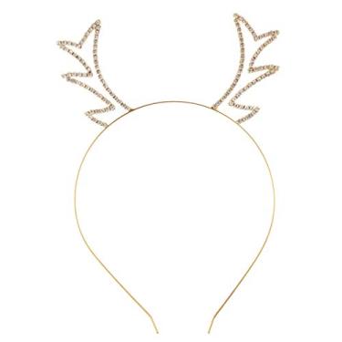 Imagem de Lurrose Faixa de cabelo de chifres de rena de Natal com chifres de cervo, chifres de cervo, chifres de alce, chifres de cabelo, acessórios de cabelo para festa de Natal, festas de fim de ano, faixas