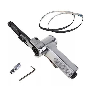 Imagem de Mini Lixadeira de Correia de Ar, Ferramenta de Rebarbadora de Ângulo Portátil Pneumática para Lixamento de Metal de Madeira (330 x 10 mm)