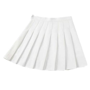 Imagem de Gerrit Shorts de saia primavera verão feminino cintura escolar curto preto, Branco, M