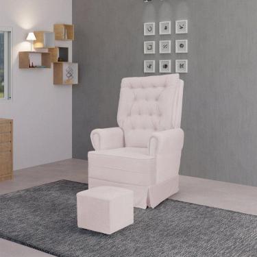 Imagem de Poltrona Amamentação Eloa com Puff Veludo Rose