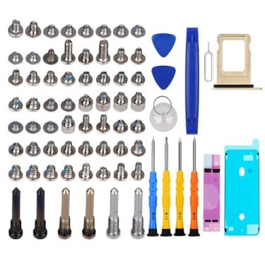 Imagem de DARYCOM Repair Conjunto completo de parafusos 63 peças para iPhone XS kit de ferramentas de reparo de 5,8 polegadas, 4 chaves de fenda, mapa de localização, 3 abridores de ferramentas, 1 adesivo de