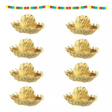 Imagem de Kit 50 Mini Chapéu De Palha Decoração Para Festa Junina