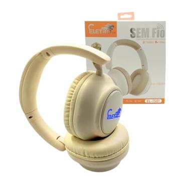 Imagem de Fone De Ouvido Earphone Portátil Bluetooth 5.0 Sem Fio Com LED ELETRO EL-1501 (Bege)