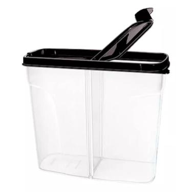 Imagem de Pote Porta Ração Pet de Plástico 2,5lt Pote Duplo Dispenser