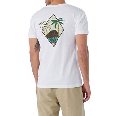 Imagem de Hang Ten Camiseta masculina gráfica - Camisetas estampadas confortáveis para homens - Camiseta estampada em tela de manga curta, Branco | Sp3118947, M