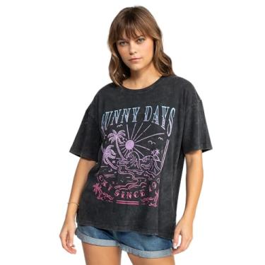 Imagem de Roxy Camiseta feminina grande, Anthracite Sunny 241, G