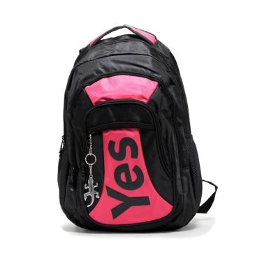 Imagem de Mochila notebook yes com 3 bolsos grande preto/rosa
