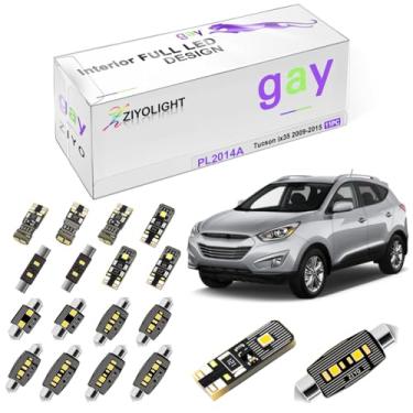 Imagem de ZIYOLIGHT - PL2014A Substituição para Hyundai Tucson ix35 2009-2015 Kit de luz interior LED, pacote de acessórios de luzes de cúpula branca 6000K + Atualização de lâmpadas de placa de licença (11
