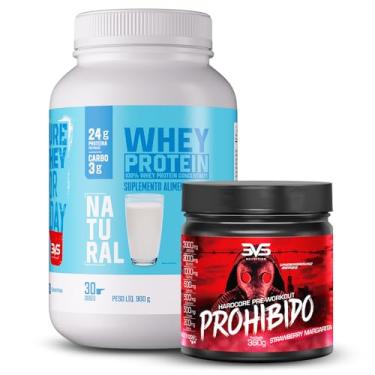 Imagem de 3VS Nutrition Combo Pré Treino Prohibido 360g + Whey Protein Concentrado 900g Sabor Natural