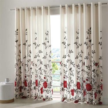 Imagem de Cortina Quarto E Sala Estampa Tais Dohler Ilhós 3,00mx2,50m
