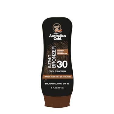 Imagem de Australian Gold Sunscreen Lotion with Instant Bronzer, Broad Spectrum, Water Resistant, Non-Greasy, Oxybenzone Free, Cruelty Free, SPF 30, Coconut, 8 Fl Oz (A70902)