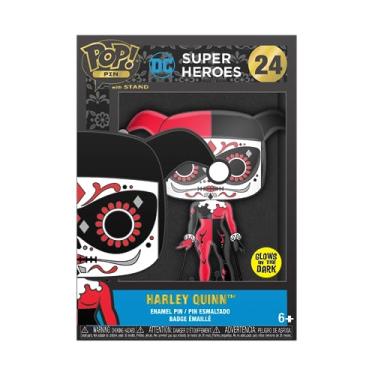 Imagem de Funko Pop! Pin: DC Comics Dia De Los DC - Harley Quinn Glow in The Dark