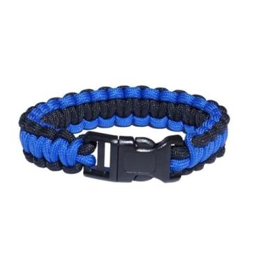 Imagem de UNIFORM ACCESSORIES Pulseira de sobrevivência de paracord de linha azul fina - padrão