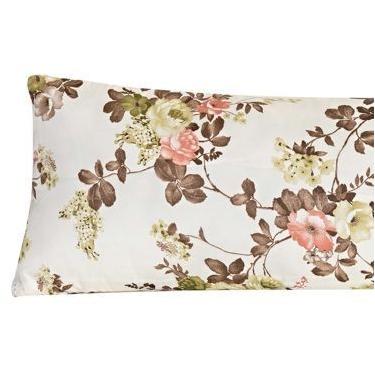 Imagem de Capa Para Travesseiro De Corpo Xuxão Rafaela Estampada - Floral Marrom/Verde