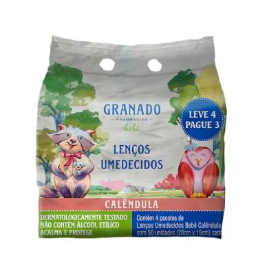 Imagem de Granado Kit Bebê Lenço, Calêndula, 4 Unidades