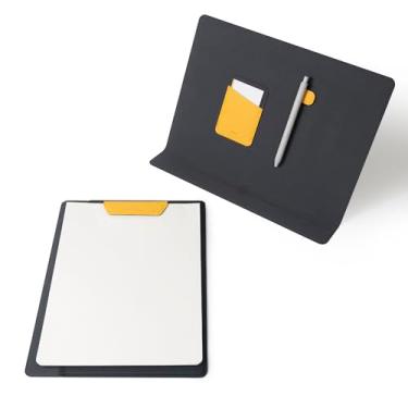 Imagem de LHiDS Creative A4 Folio 2.0 com suporte, currículo de portfólio de negócios, padfólio 3 em 1 com acessórios magnéticos, funciona como capa de notebook, prancheta, placa organizadora de mesa para casa e escritório, (amarelo)