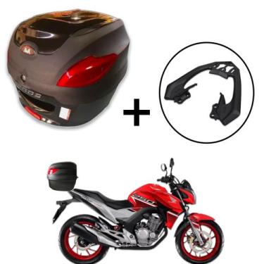 Imagem de Baú 41 litros Awa Proos com Bagageiro Preto para CB TWISTER 2016-2023,