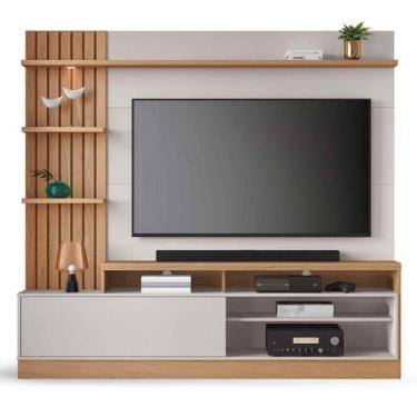 Imagem de Painel Home Theater Invernia 4 Prateleiras Spot LED s/ Pés 65" Polegad