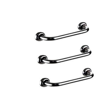 Imagem de Kit 3 Barras De Apoio Para Banheiro De 30Cm Idosos E Pne - Lhd Metais