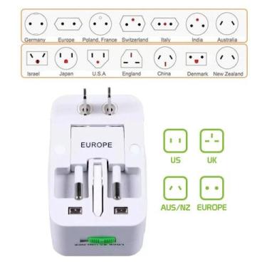 Imagem de Adaptador Universal de Tomada para Viagem 150 Países Bivolt - Lehmox