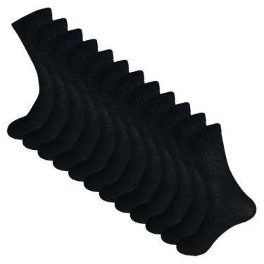 Imagem de Kit 12 Pares de Meias Compramais Cano Médio Algodão Sortidas - QLC SPO