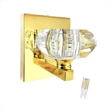 Imagem de Arandela De Cristal K9 Dourado Cindy Cabeceira Bet40 + Led - Acienda